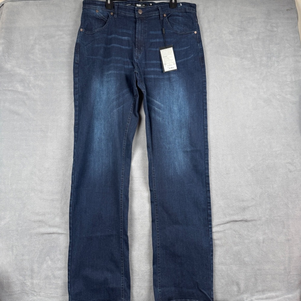 Barbell Apparel Relaxed Athletic Fit 2.0 Jeans Mens 38 Dark Distressed Stretch